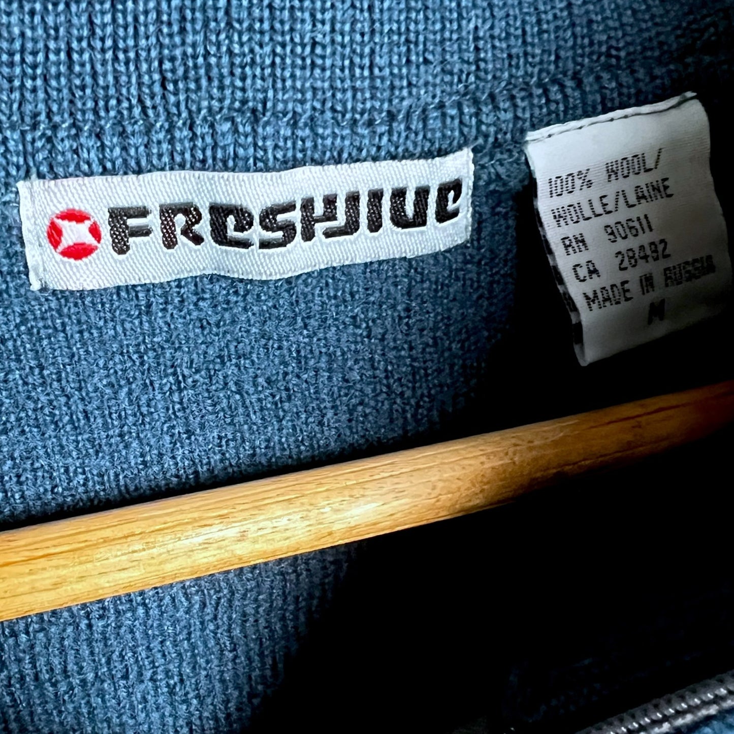 Vintage 90s Freshjive Men's M Wool Quarter Zip Skater Skateboarding Sweater NWT