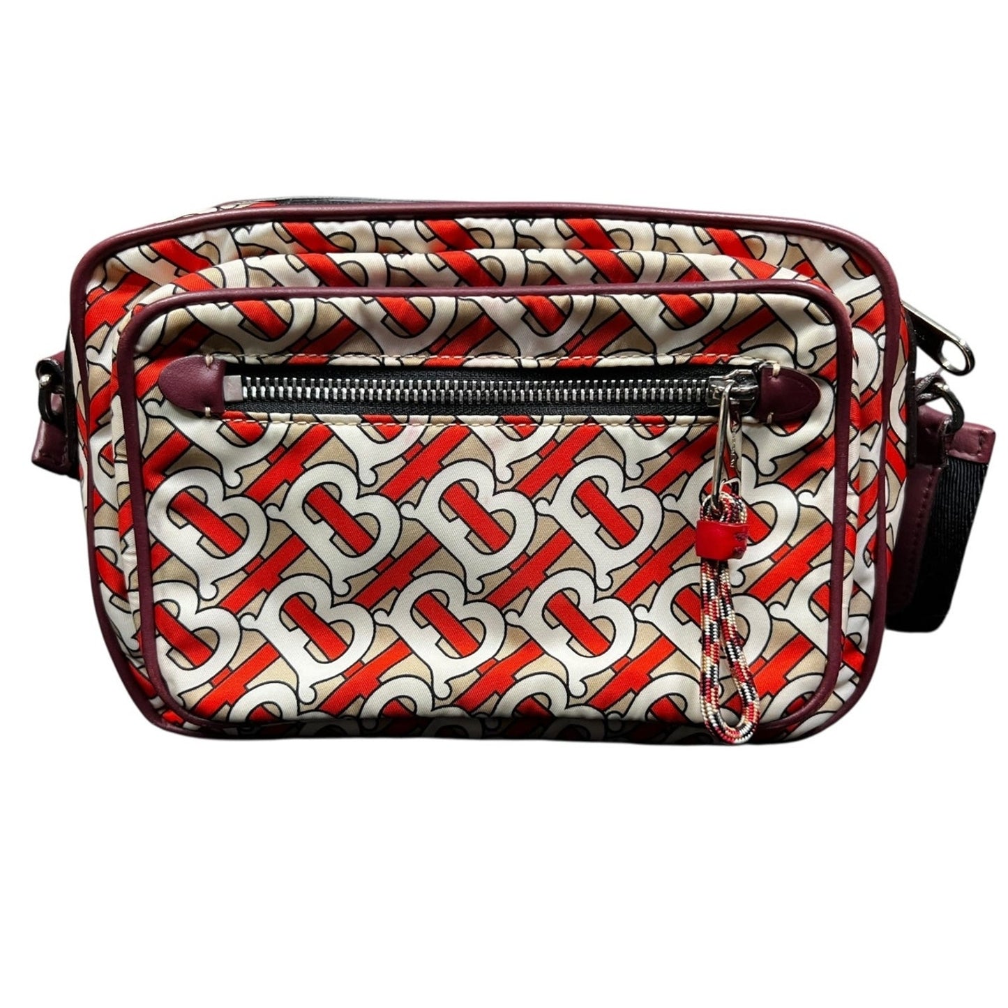 Burberry TB Monogram Paddy Crossbody Orange Tan Camera Bag $1,090 Retail