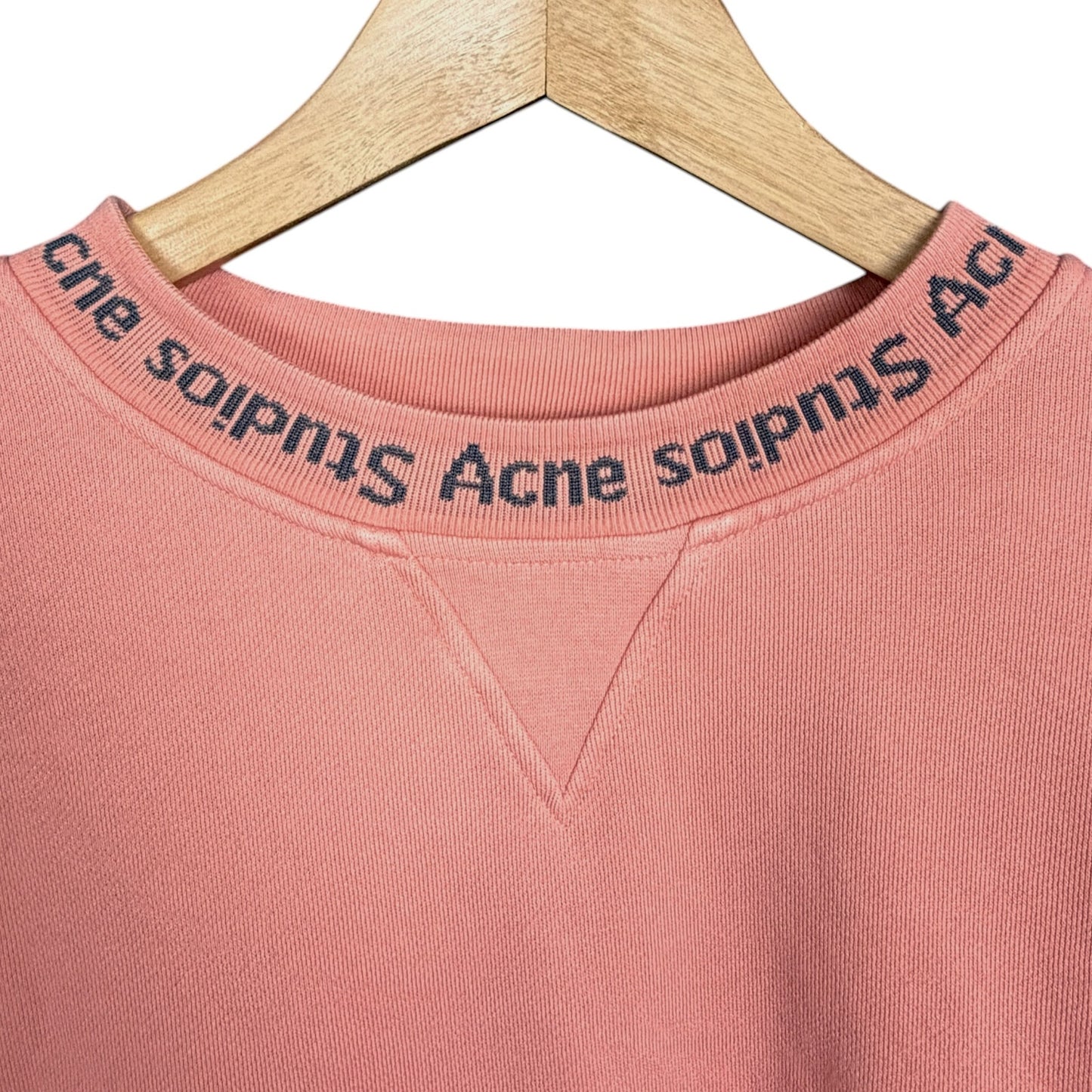 Acne Studios Yana AS Men's XS Ribbed Salmon Russion Dressing Cotton Sweatshirt
