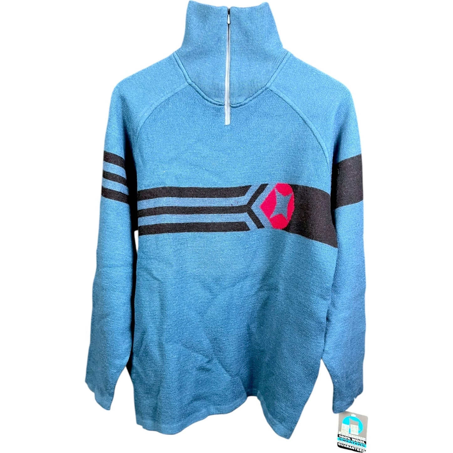 Vintage 90s Freshjive Men's M Wool Quarter Zip Skater Skateboarding Sweater NWT