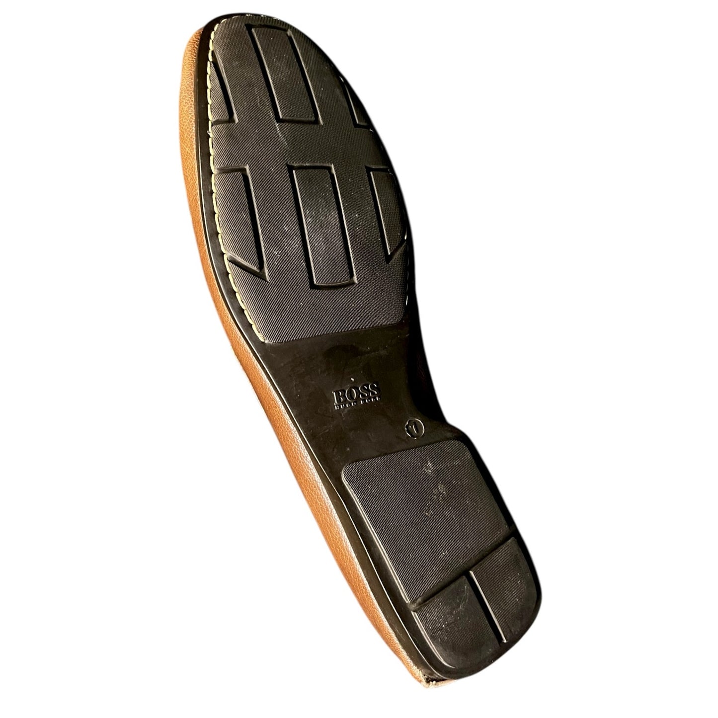 Boss Hugo Boss Brown Leather Men's Size 7 Driving Shoes Loafers Luxury Casual