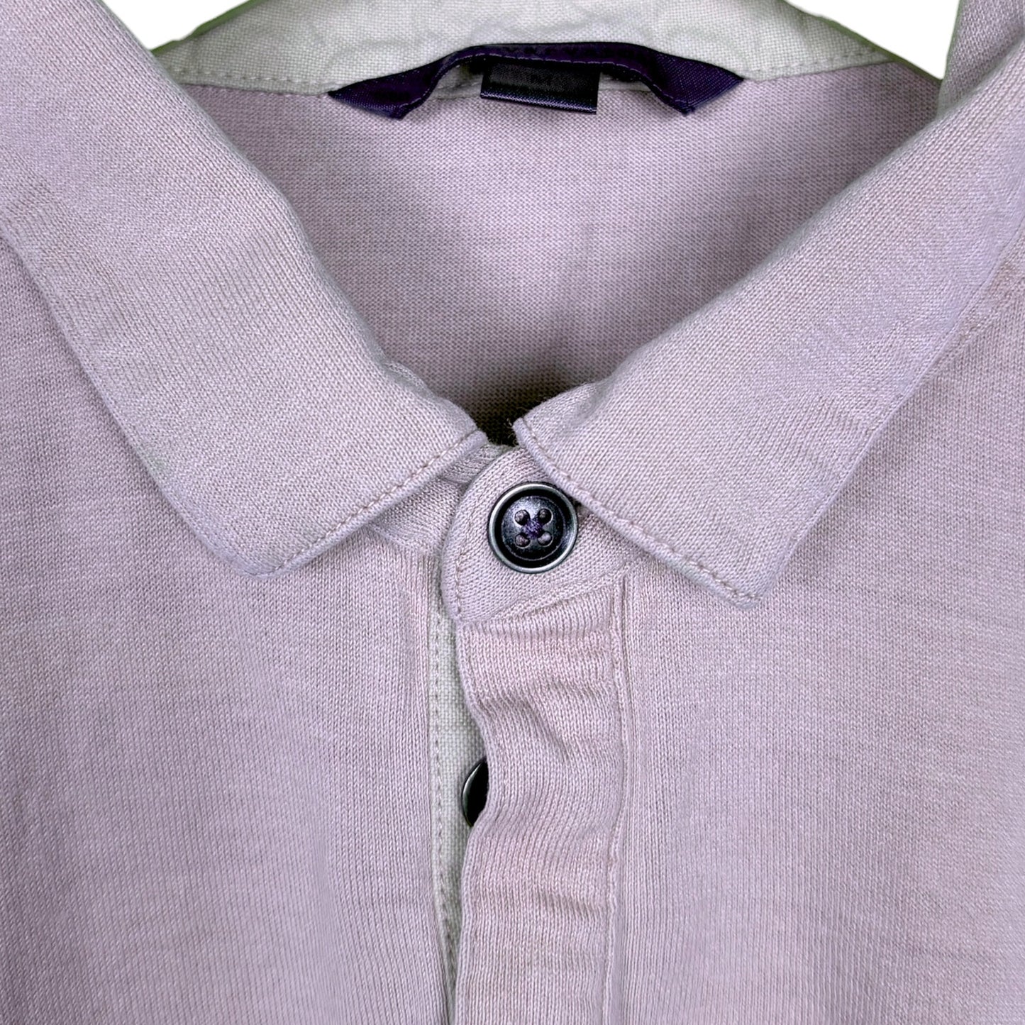 John Varvatos Polo Shirt Men Medium Pink Stretch Knit Casual Office Quiet Luxury