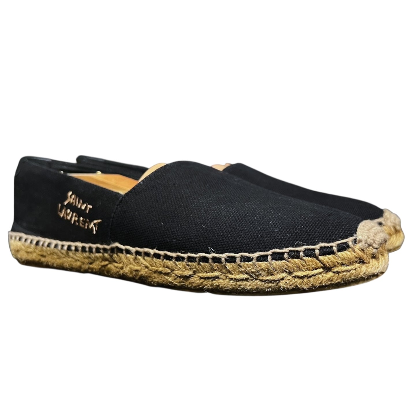 Saint Laurent Embroidered Black Canvas Espadrilles - $650 Retail