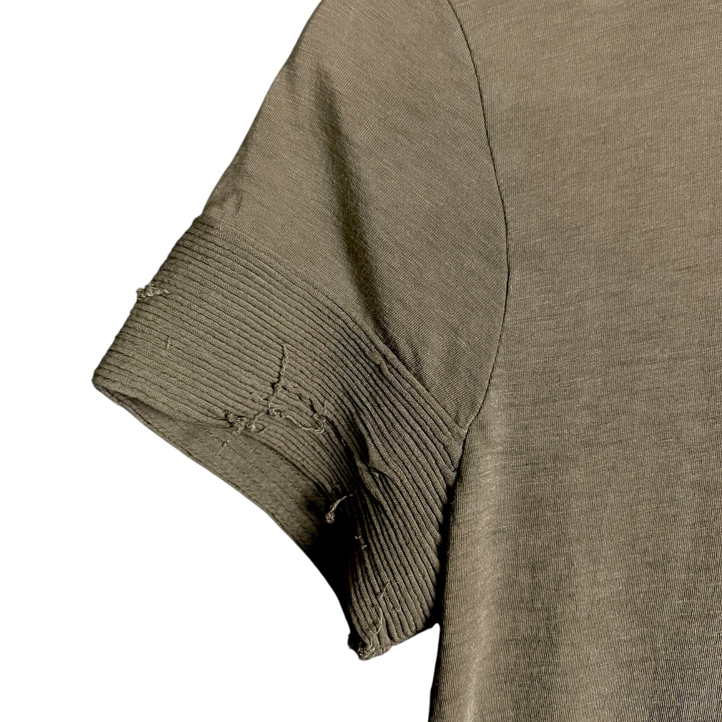 Helmut Lang Distressed Boat Neck Cotton & Cashmere T-Shirt - $195 Retail