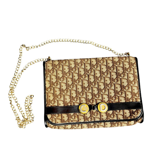 Vintage Christian Dior Trotter Canvas Chain Handle Purse - $600 Retail