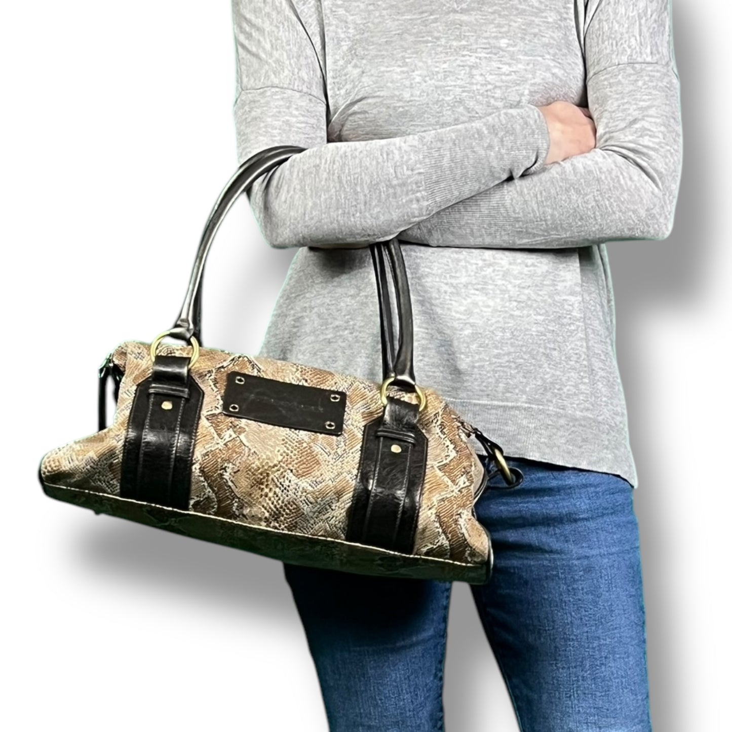 Burberry Snake Pattern Medium Shoulder Purse - $1,500 Retail