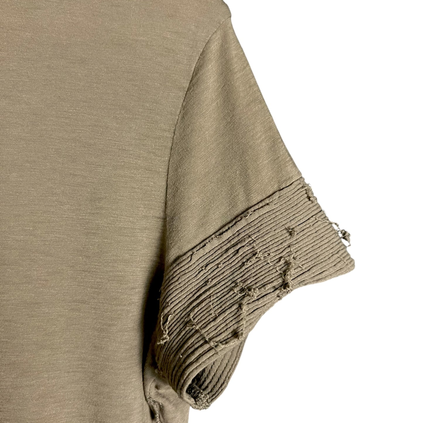 Helmut Lang Distressed Boat Neck Cotton & Cashmere T-Shirt - $195 Retail
