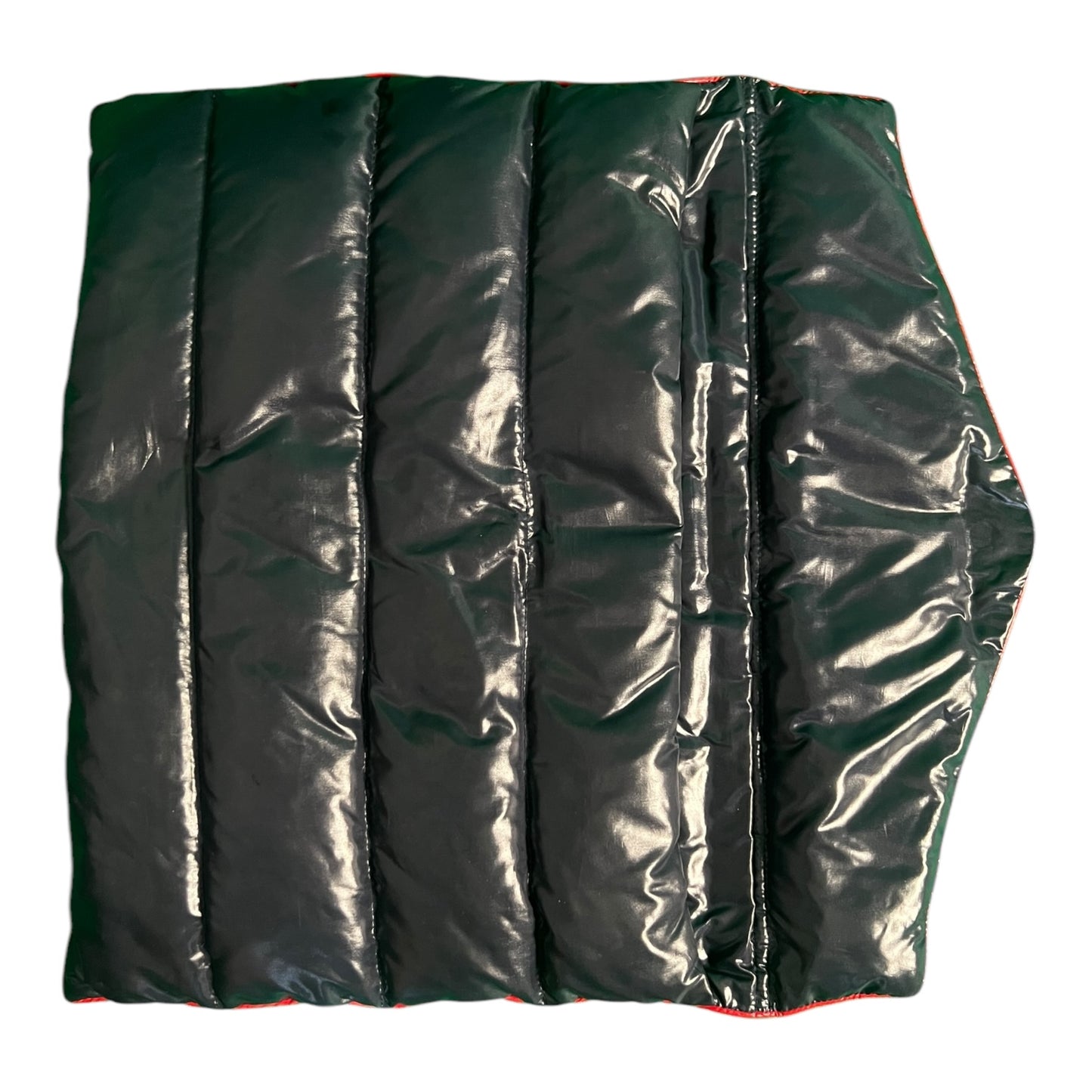 Moncler Navy Blue/Red Envelope Puffer Clutch Pouch - $670 Retail