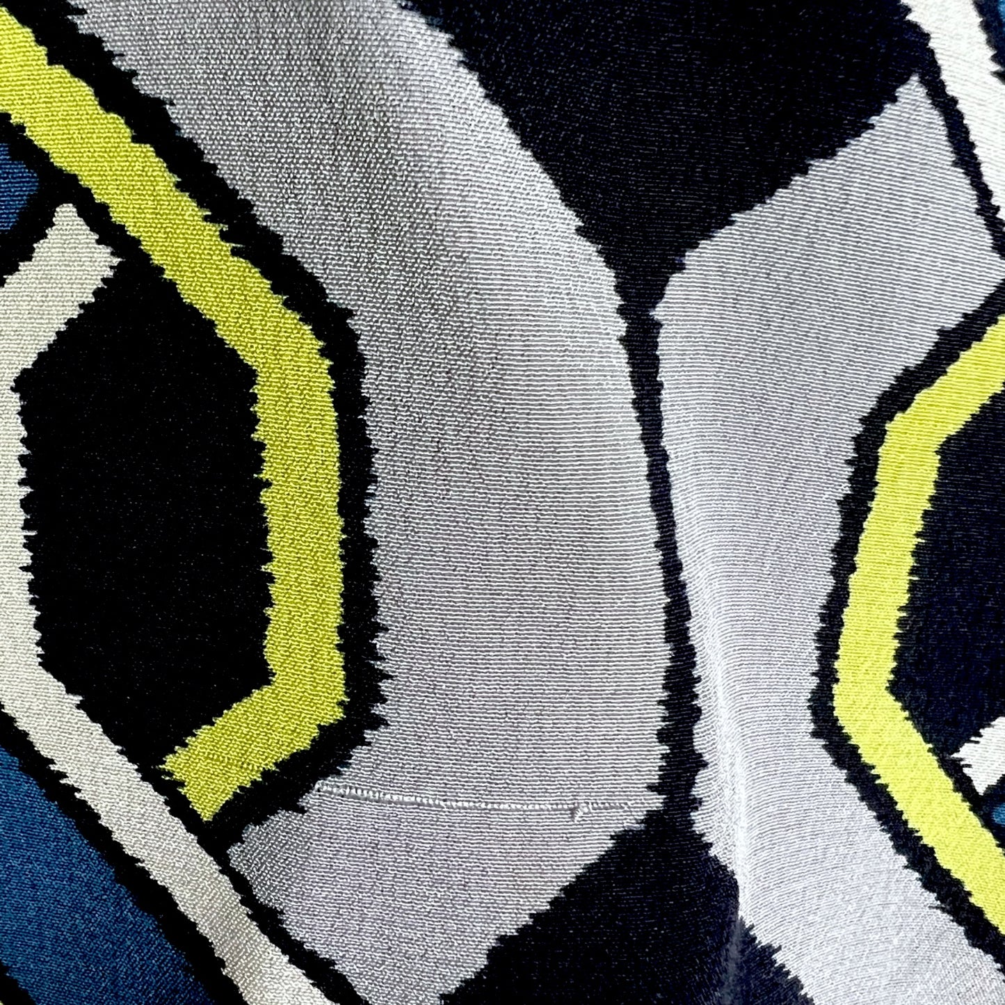 Trina Turk Geometric Pattern Blue Silk Blouse - $248 Retail