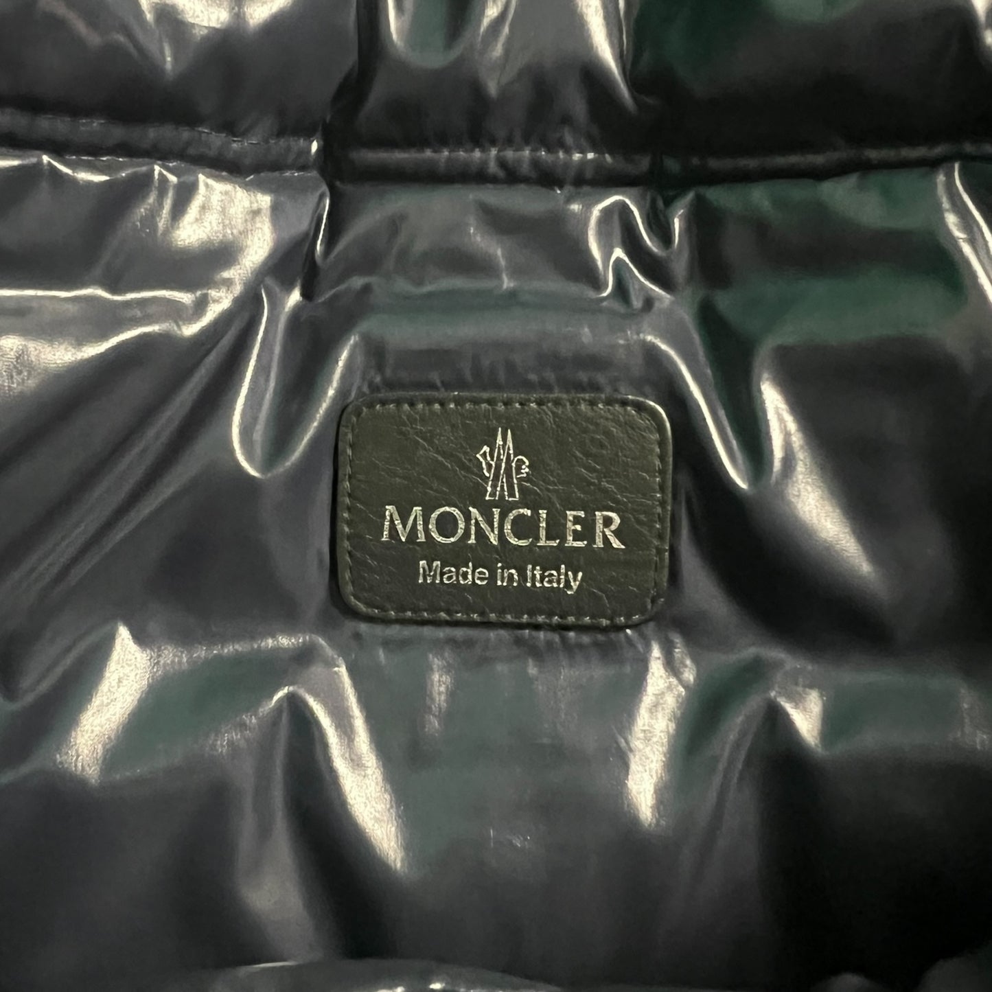Moncler Navy Blue/Red Envelope Puffer Clutch Pouch - $670 Retail
