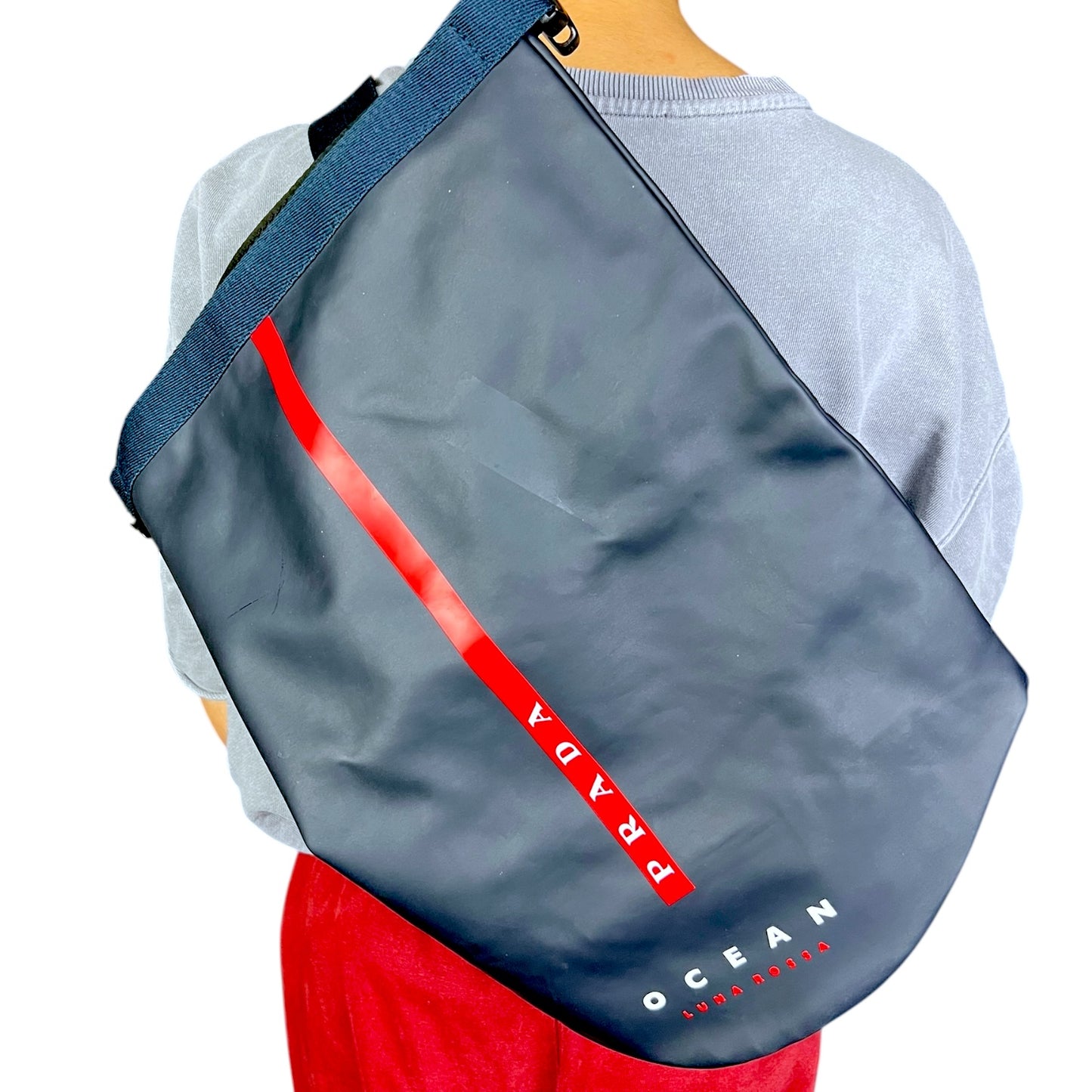 Prada Ocean Luna Rossa Black Sailing Bag