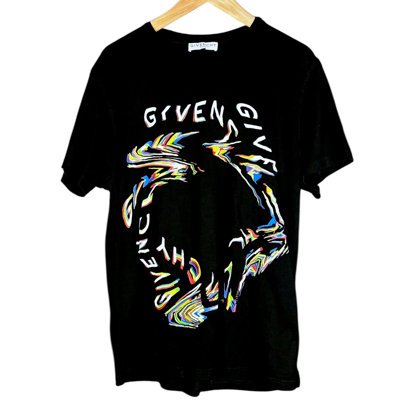 Givenchy Paris Glitch Printed Black Logo T-Shirt - $595 Retail