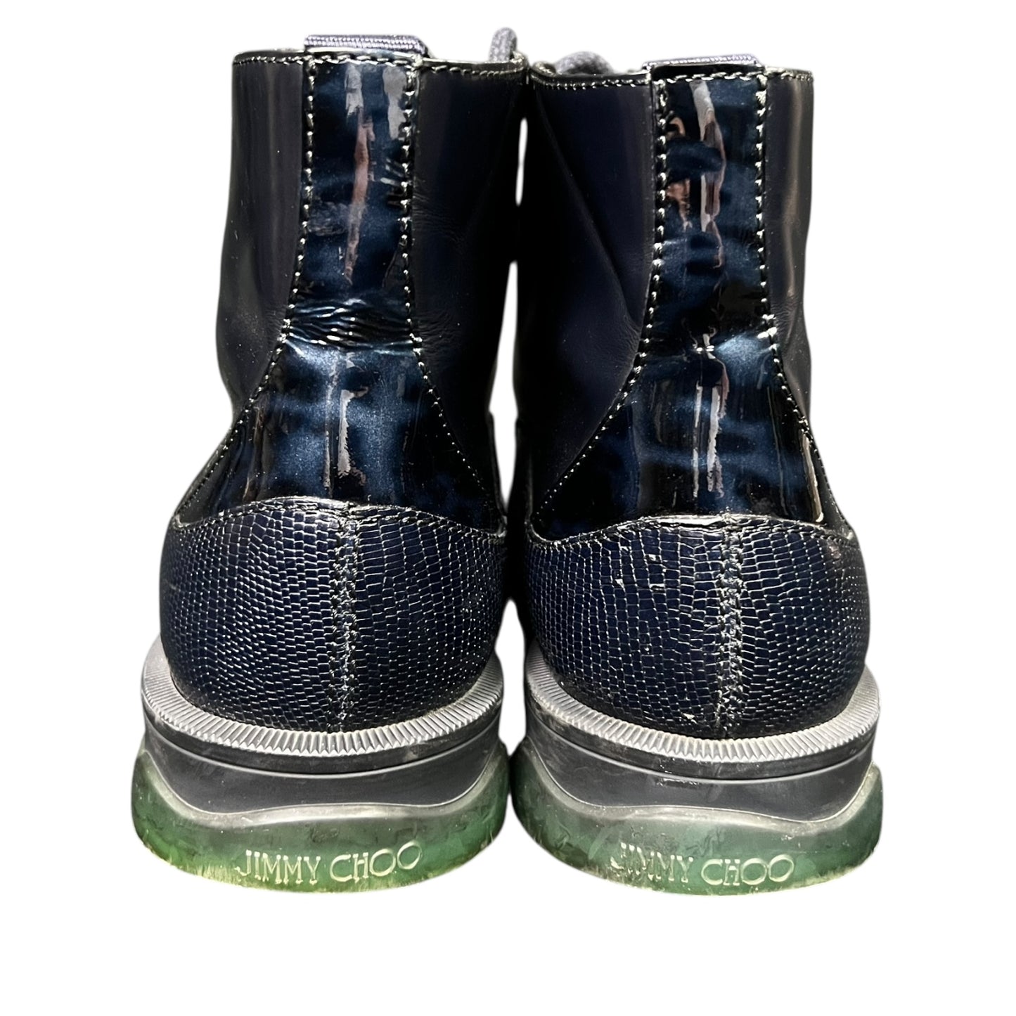 Jimmy Choo Baldwin Lizard Print Purple Boots - $830 Retail