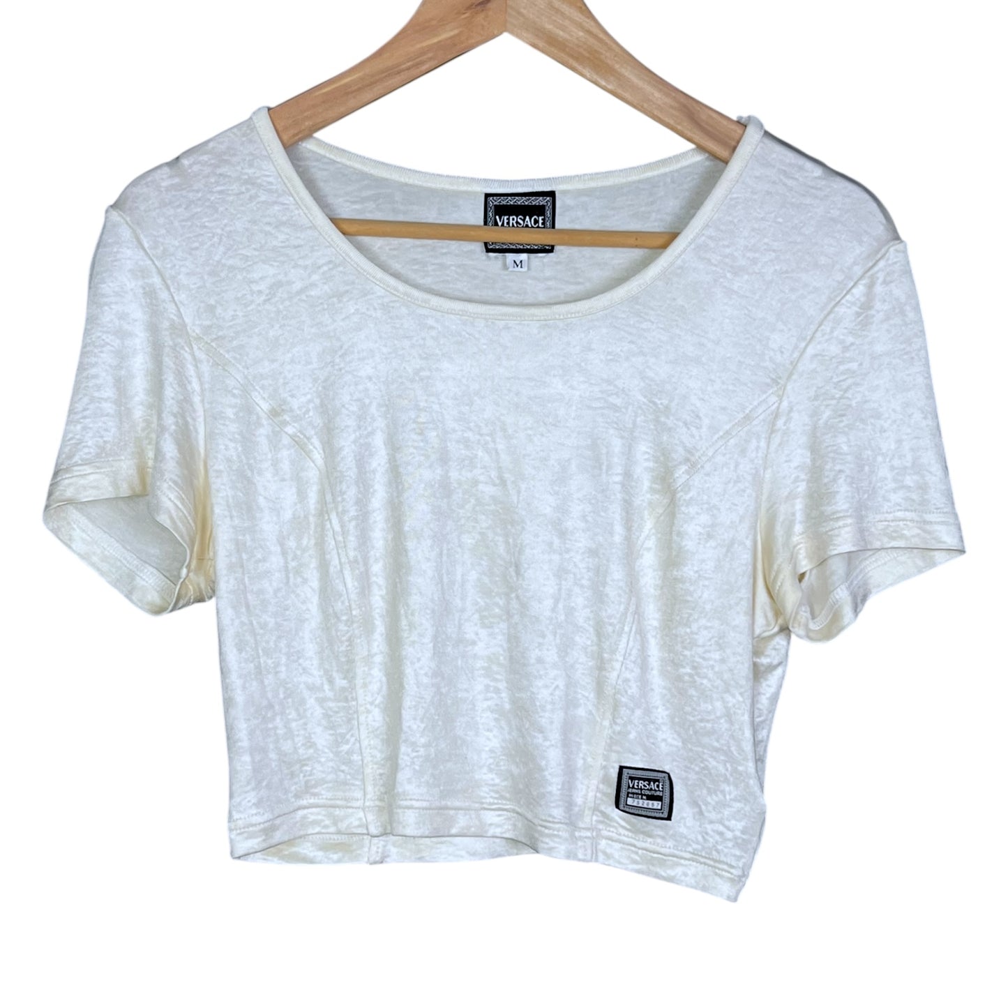 Versace Jeans Couture Vintage Shimmery Cropped T-Shirt - $200 Retail