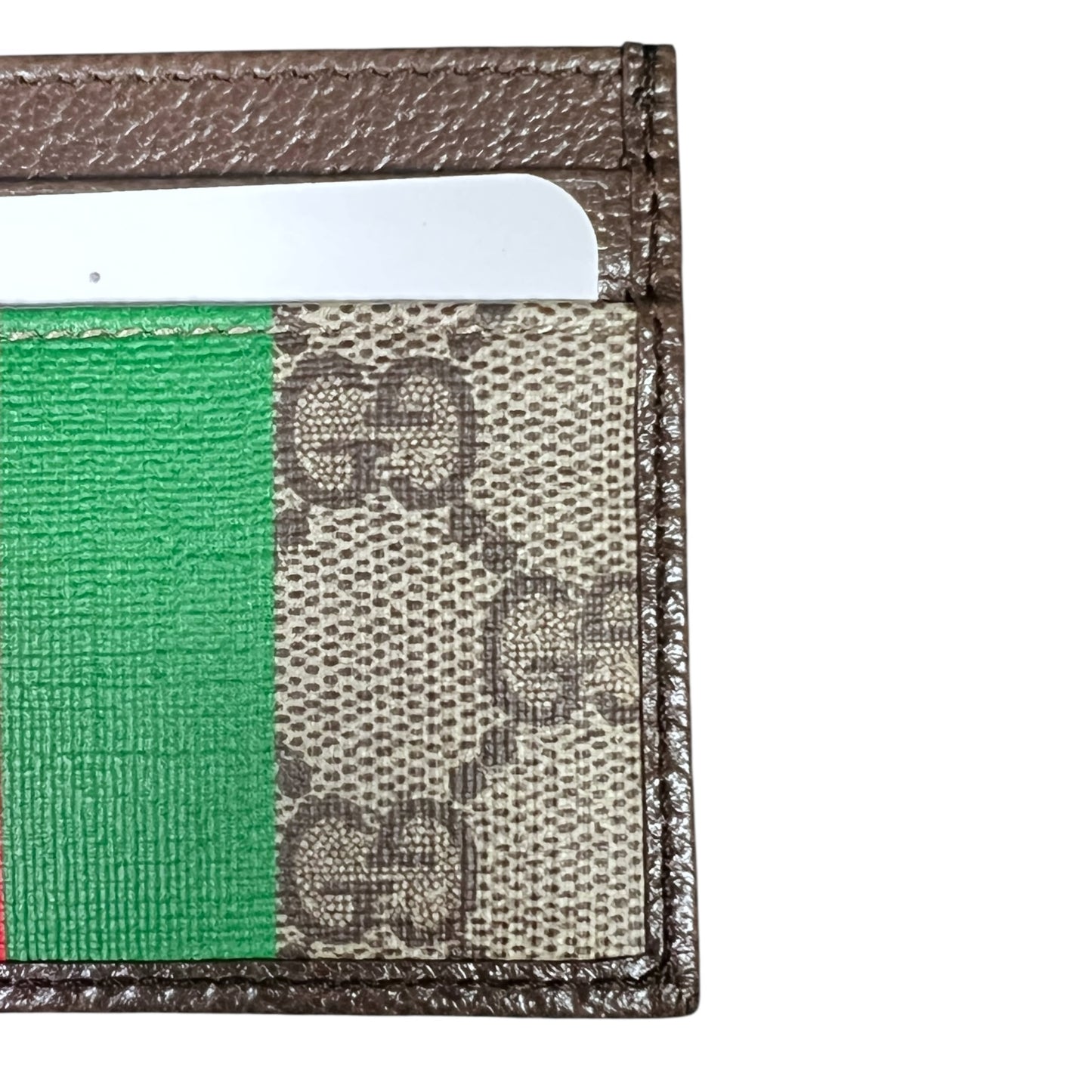 Gucci Tiger Red Lettered Brown & Beige GG Monogram Card Case