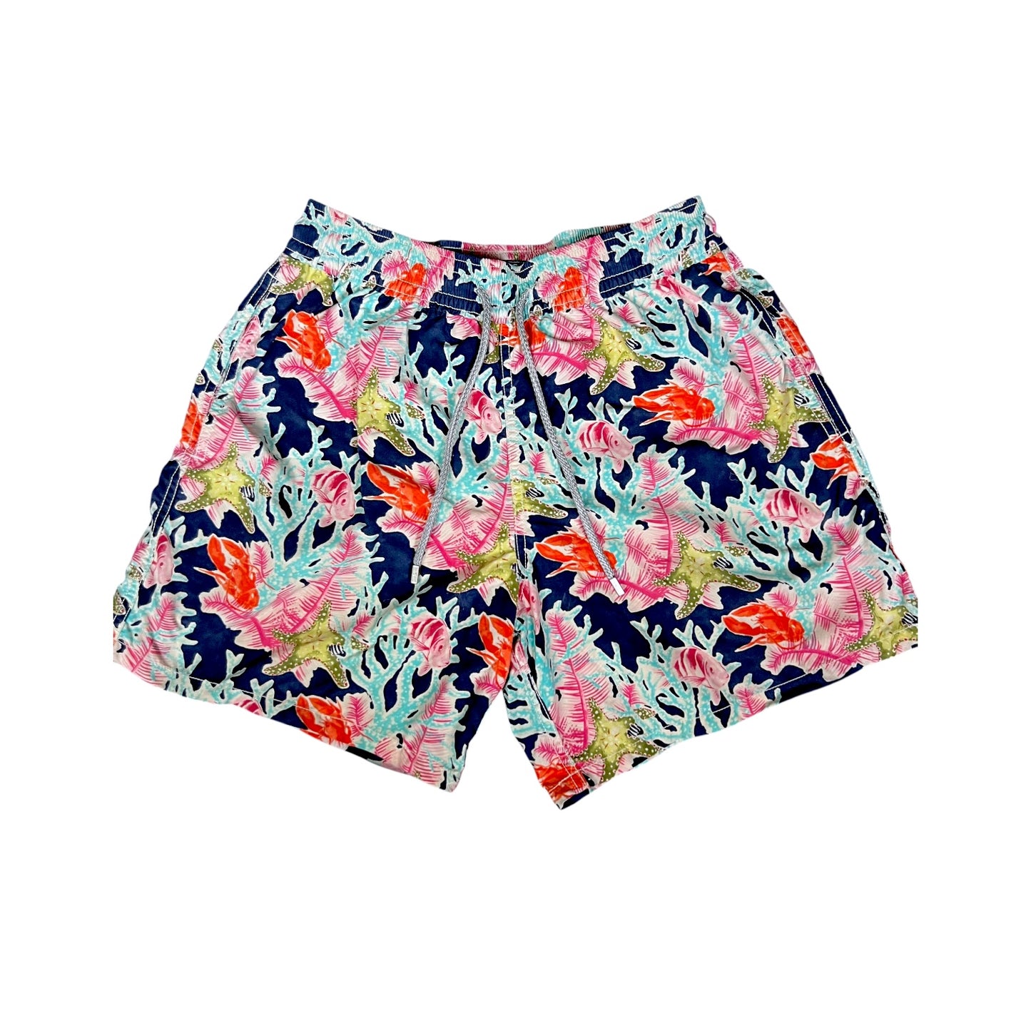Vilebrequin Navy Coral Fish Sea Lobster Motif Swim Trunks - $350 Retail