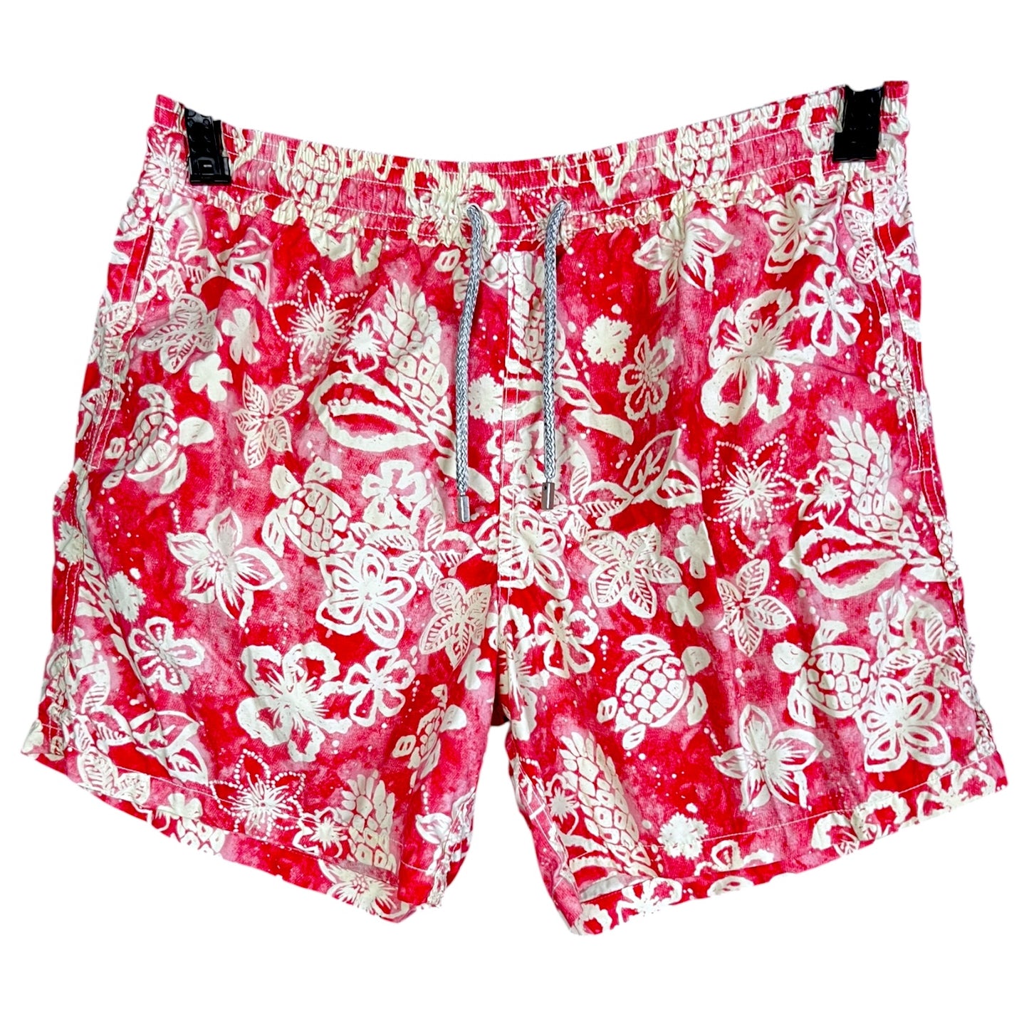 Vilebrequin Red & White Turtle Hawaiian Board Shorts - $350 Retail
