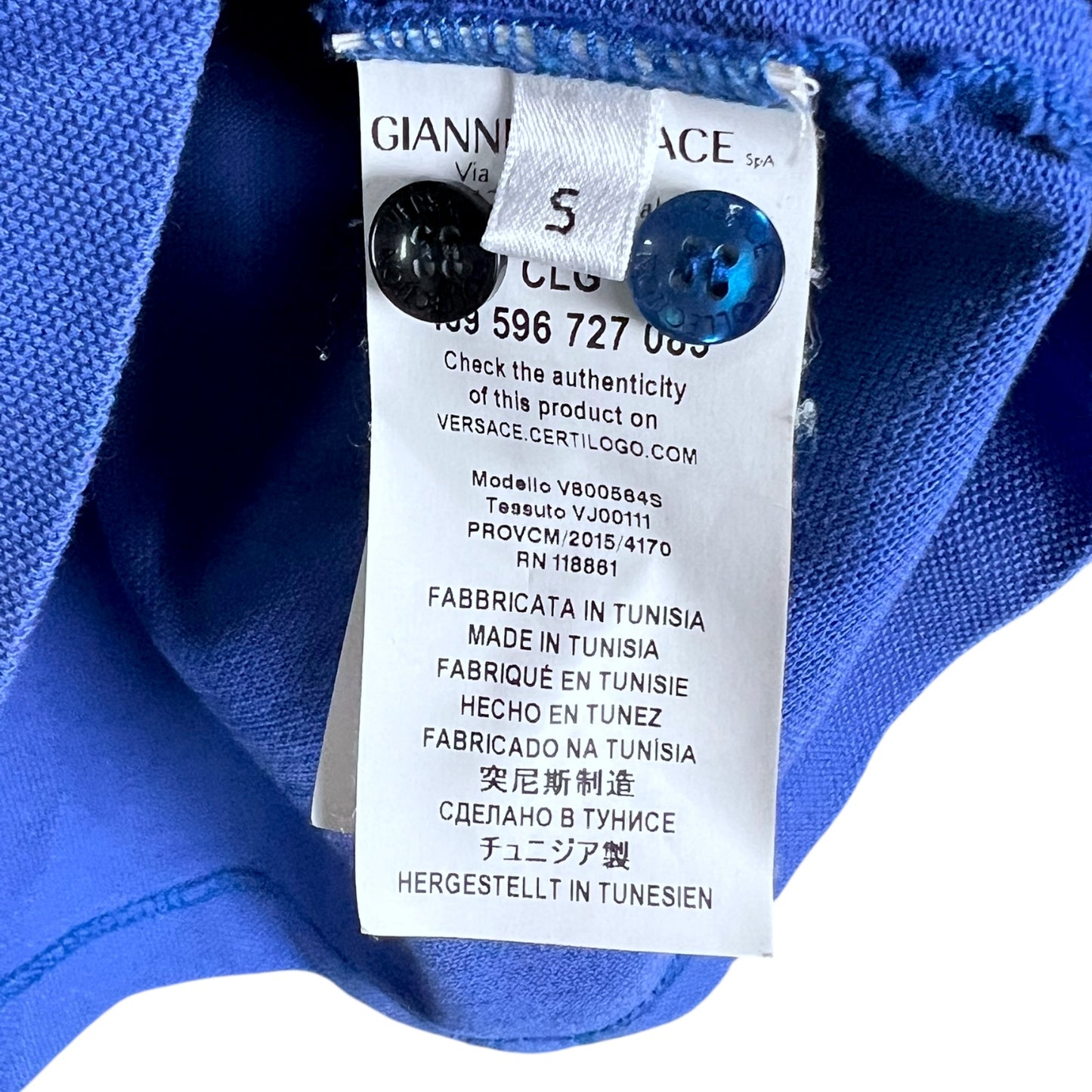 Gianni Versace Collection Blue & Black Polo Shirt - $490 Retail