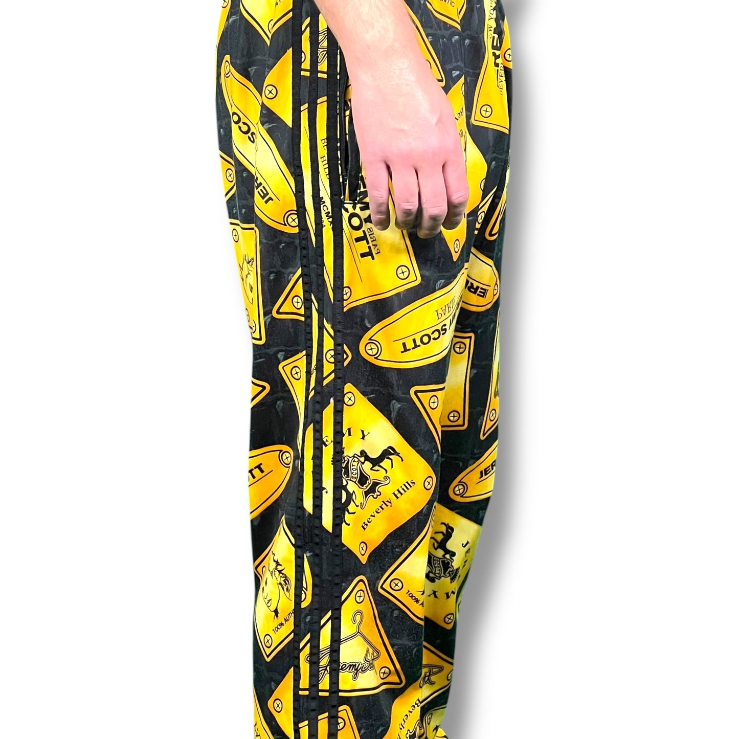 Adidas x Jeremy Scott Gold Plaque Kingsman Track Pants - $250 Retail