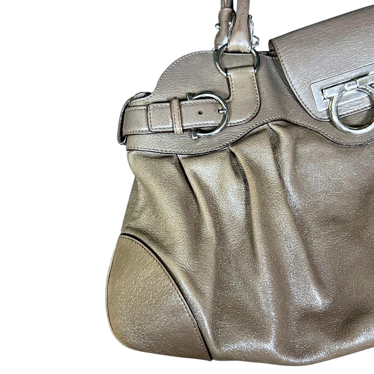 Salvatore Ferragamo Marisa Grey Leather Handbag - $750 Retail