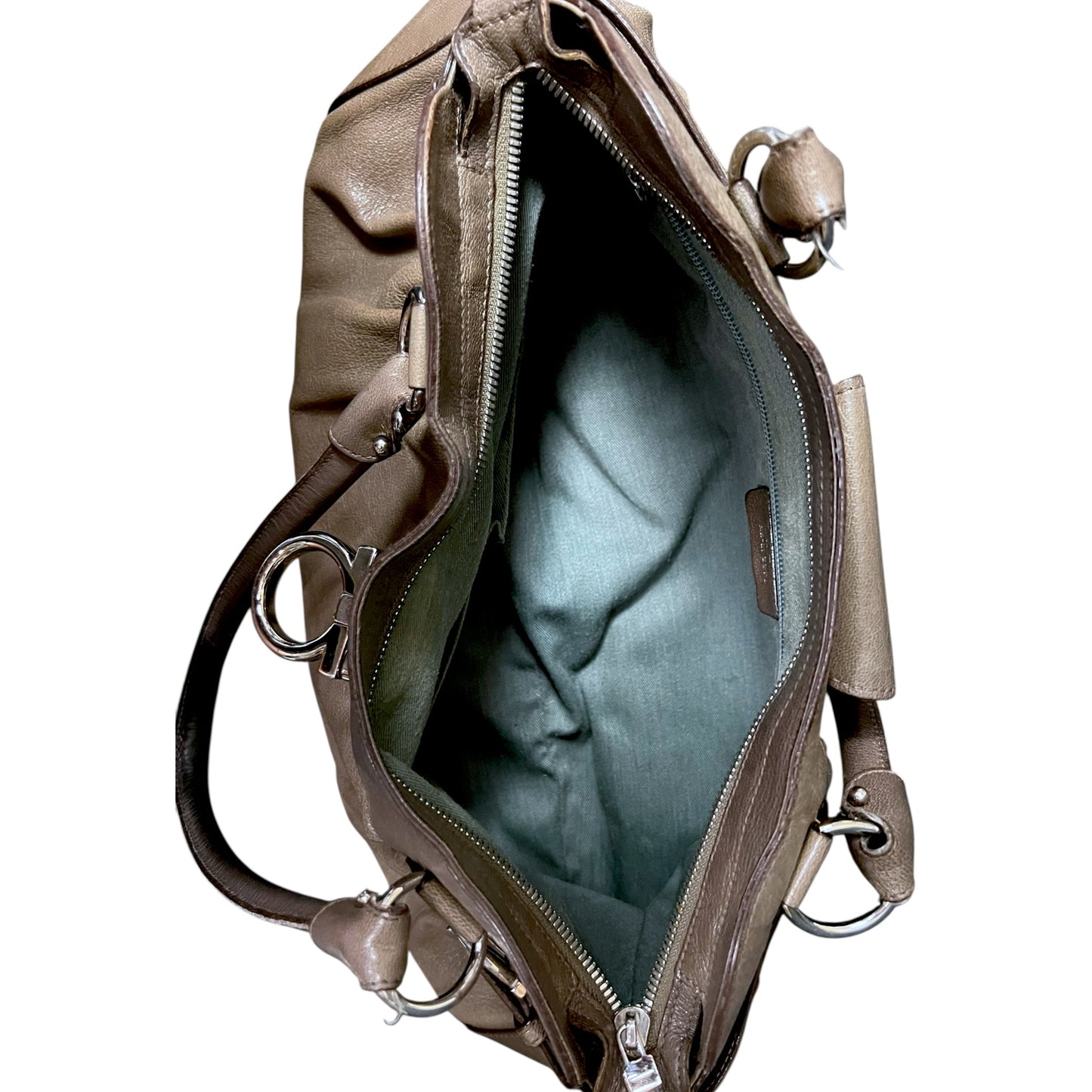 Salvatore Ferragamo Marisa Grey Leather Handbag - $750 Retail