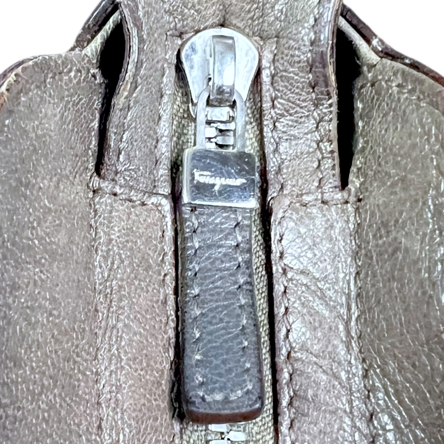 Salvatore Ferragamo Marisa Grey Leather Handbag - $750 Retail