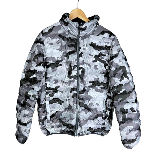 Tumi Tumipax Reversible Down Puffer Jacket Gray / Camo Gray - $295 Retail