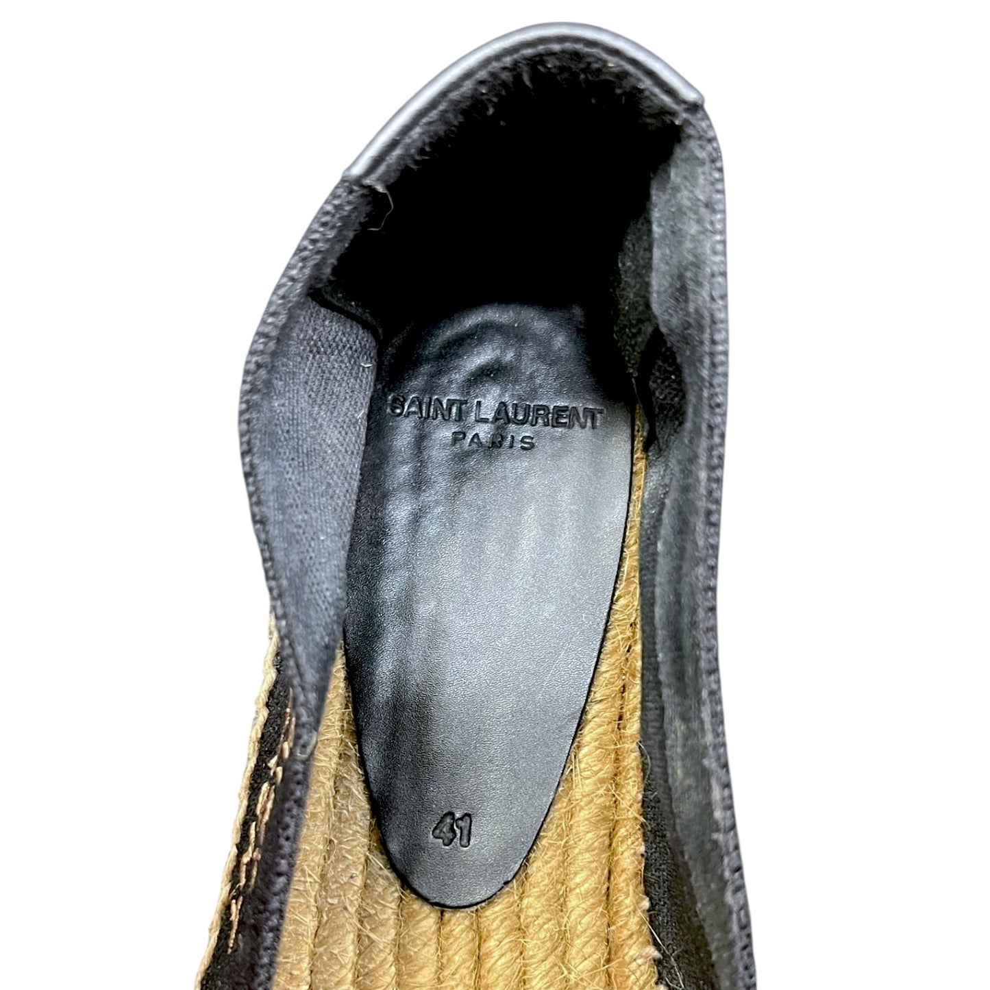 Saint Laurent Embroidered Black Canvas Espadrilles - $650 Retail
