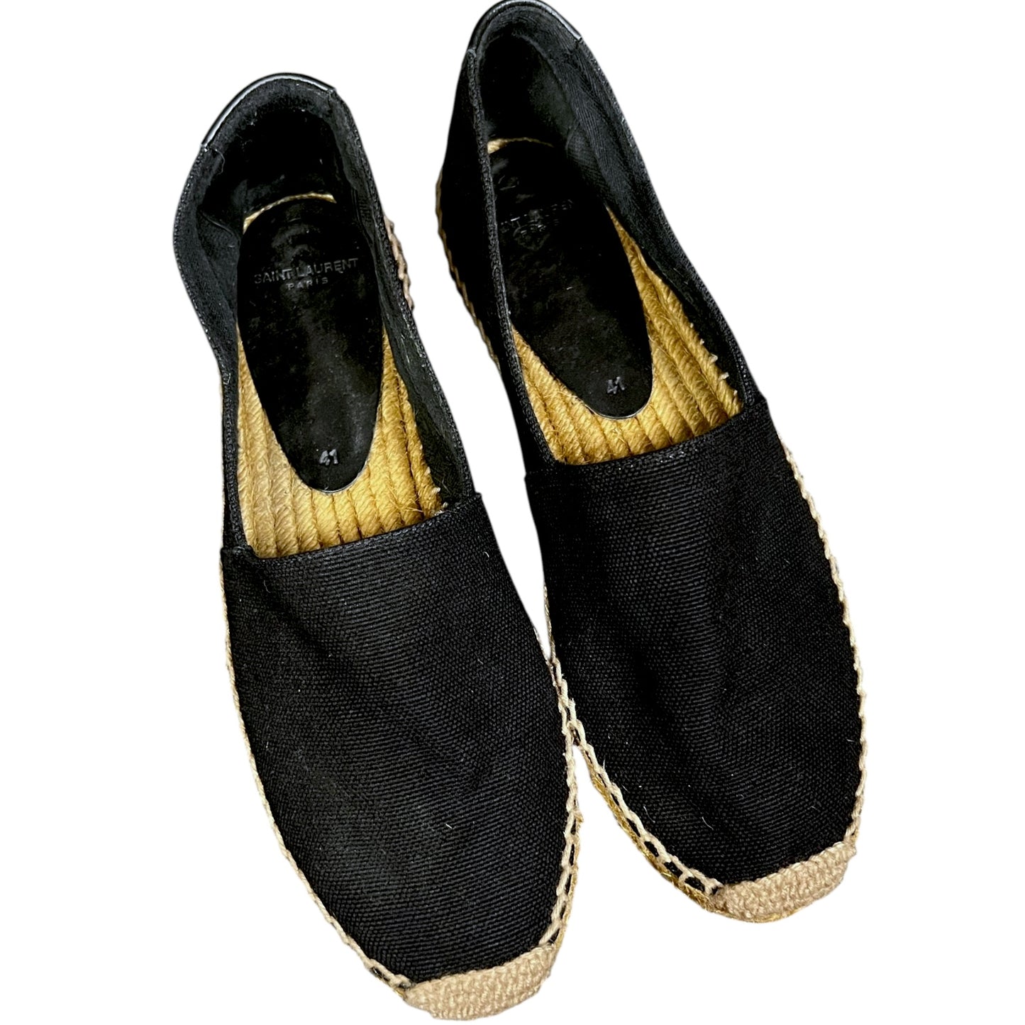 Saint Laurent Embroidered Black Canvas Espadrilles - $650 Retail