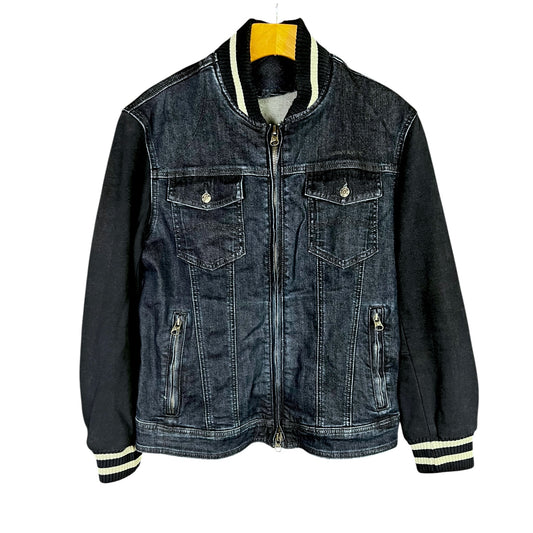Armani Jeans Varsity Style Zip-Up Denim Jacket - $325 Retail