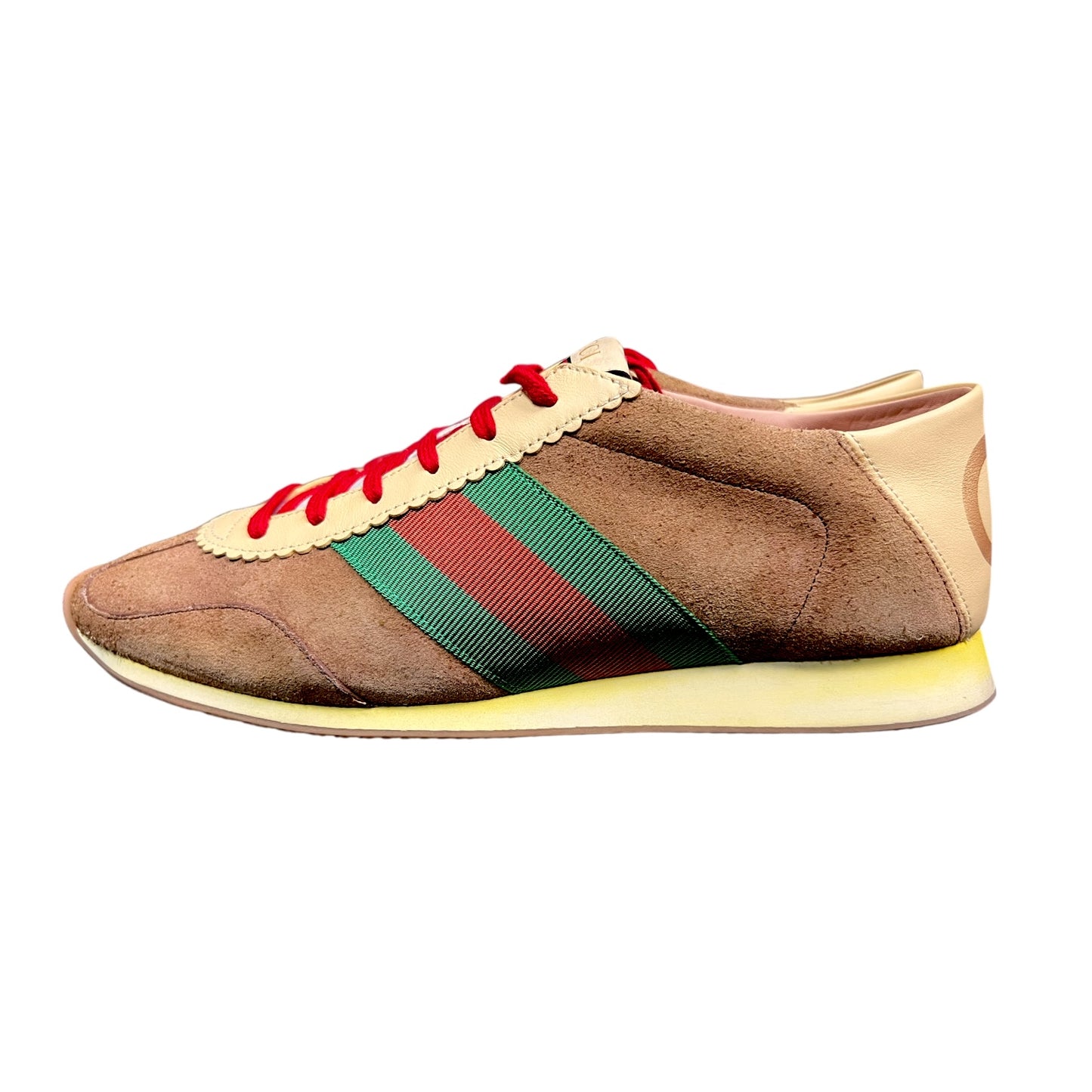 Gucci Brown Suede Web Rocket Sneakers - $750 Retail