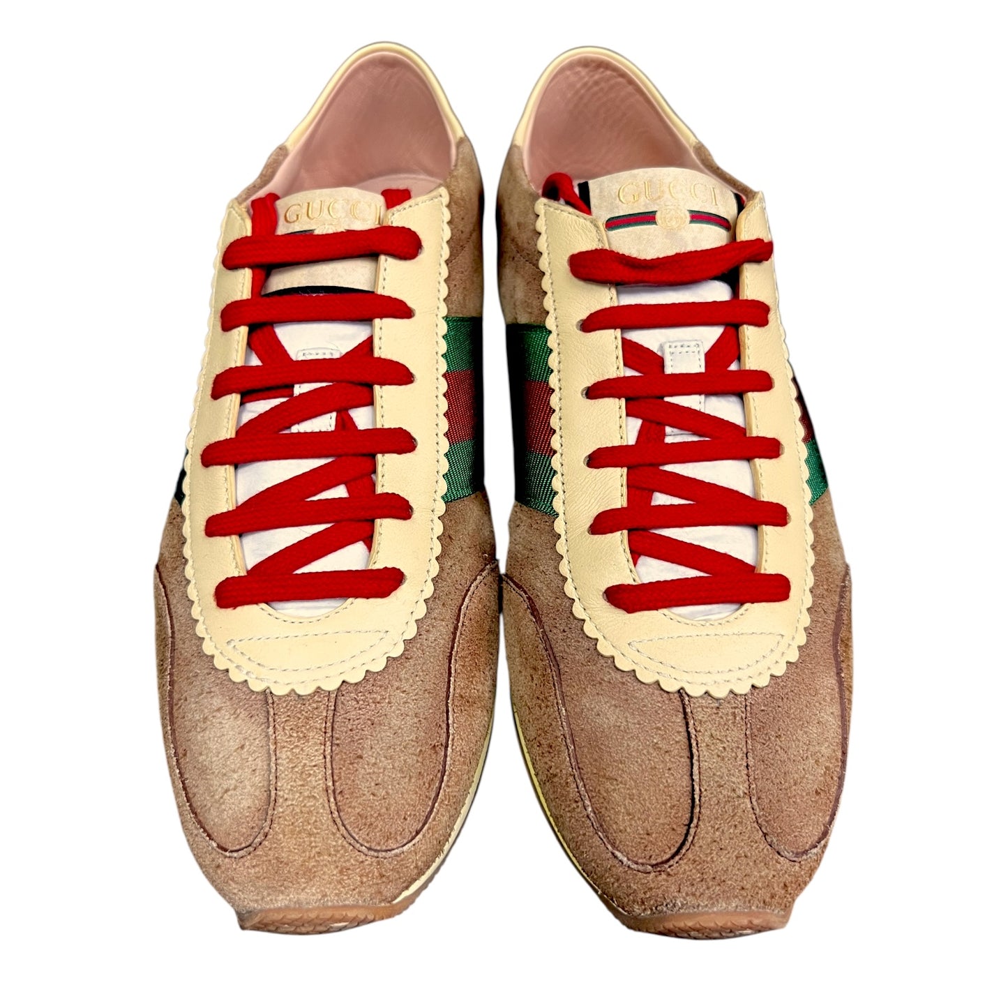 Gucci Brown Suede Web Rocket Sneakers - $750 Retail