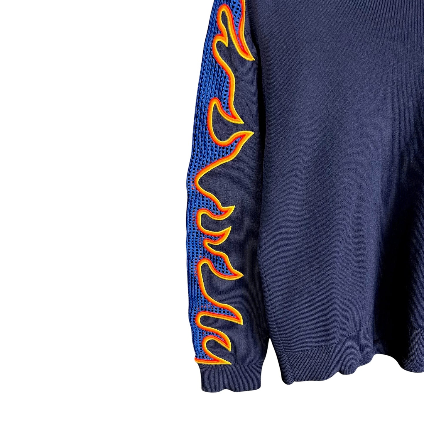Sandro Paris Flamed Mesh Sleeve Sweater - $350 Retail