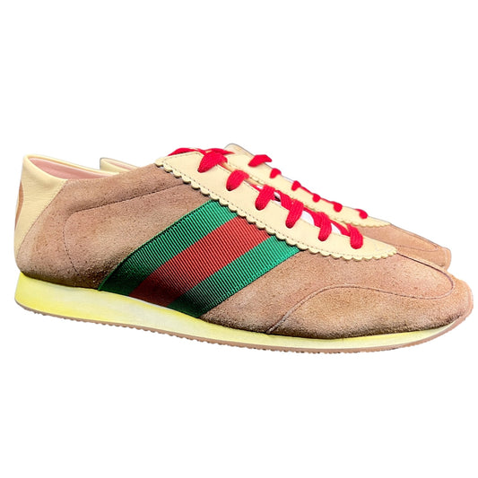 Gucci Brown Suede Web Rocket Sneakers - $750 Retail
