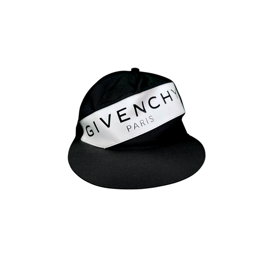 Men's Givenchy Paris Diagonal Logo Snapback Black Hat - $500 Retail