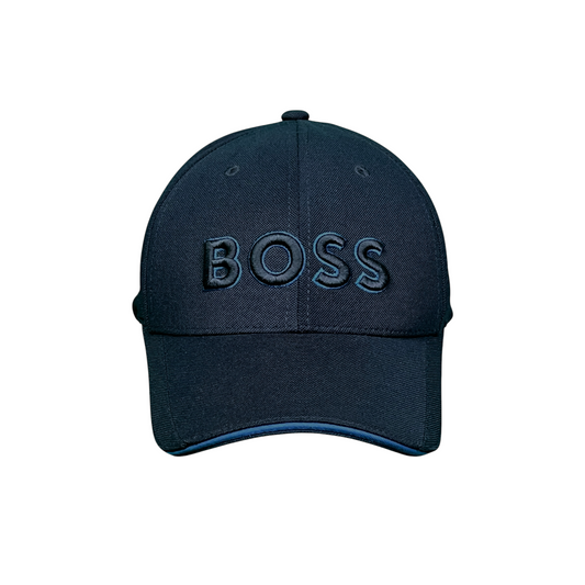Boss Hugo Boss Embroidered Logo Navy Blue Strapback Hat - $80 Retail