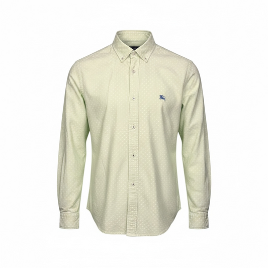 Burberry Black Label Light Green Button Up Long Sleeve Shirt - $395 Retail