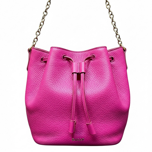 Bally Mini Top Handle Fuschia Bucket Bag - $795 Retail