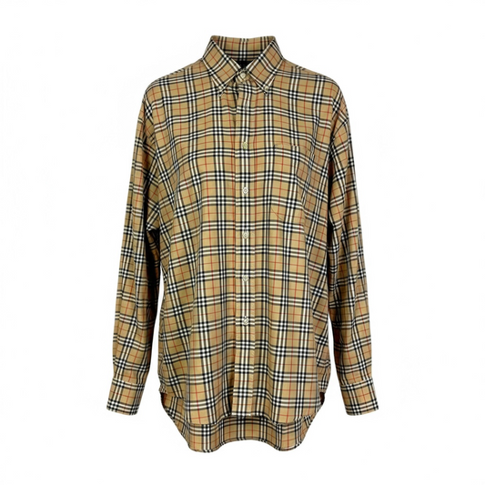 Men's Burberry London Classic Nova Check Button Down Shirt - $690 Retail