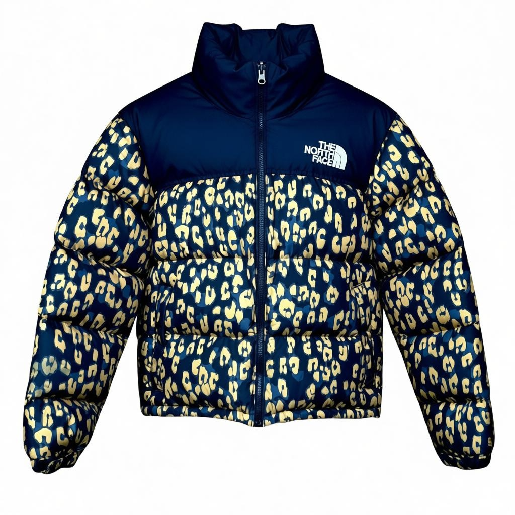 The North Face Retro 1996 Animal Print Cropped Down Puffer Jacket - $330 Retail