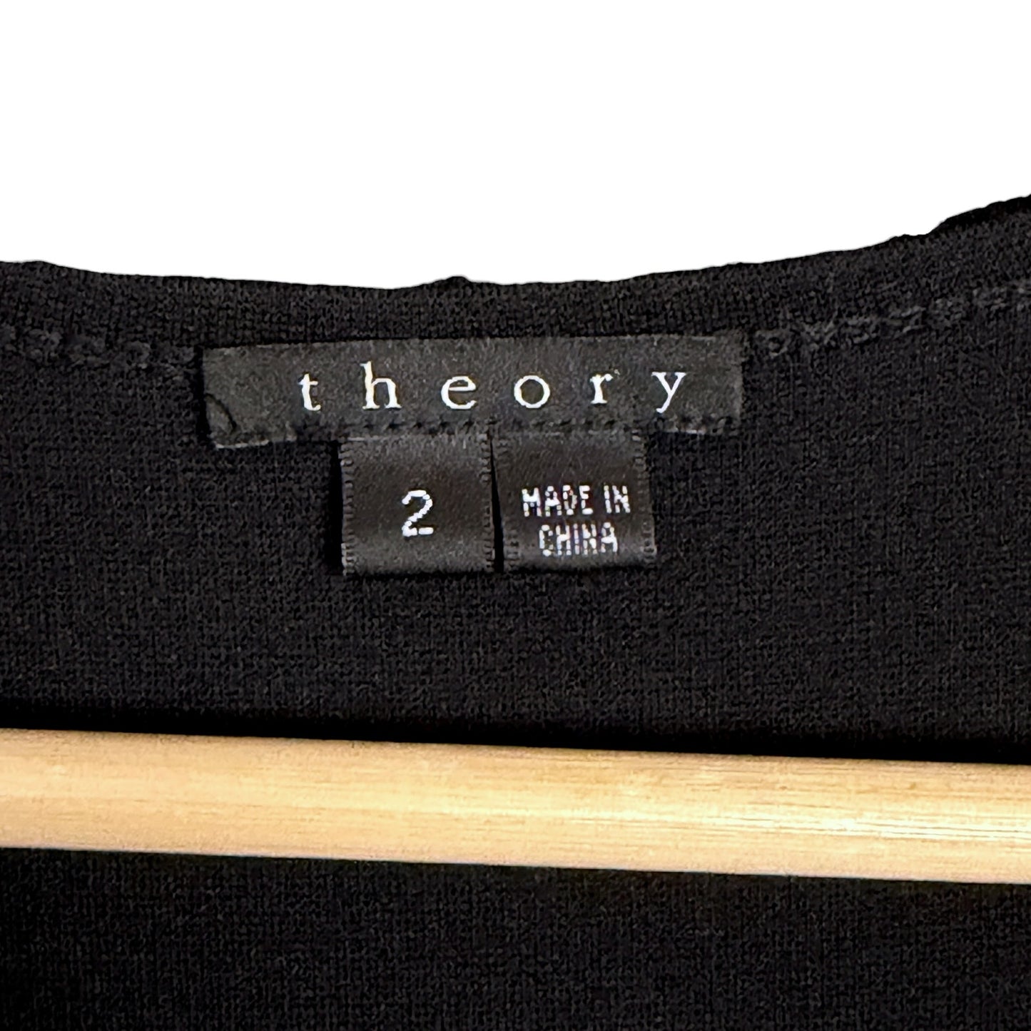 Theory Dress Women's 2 Black Wool Blend Knit Long Sleeve Scoop Neck Mini
