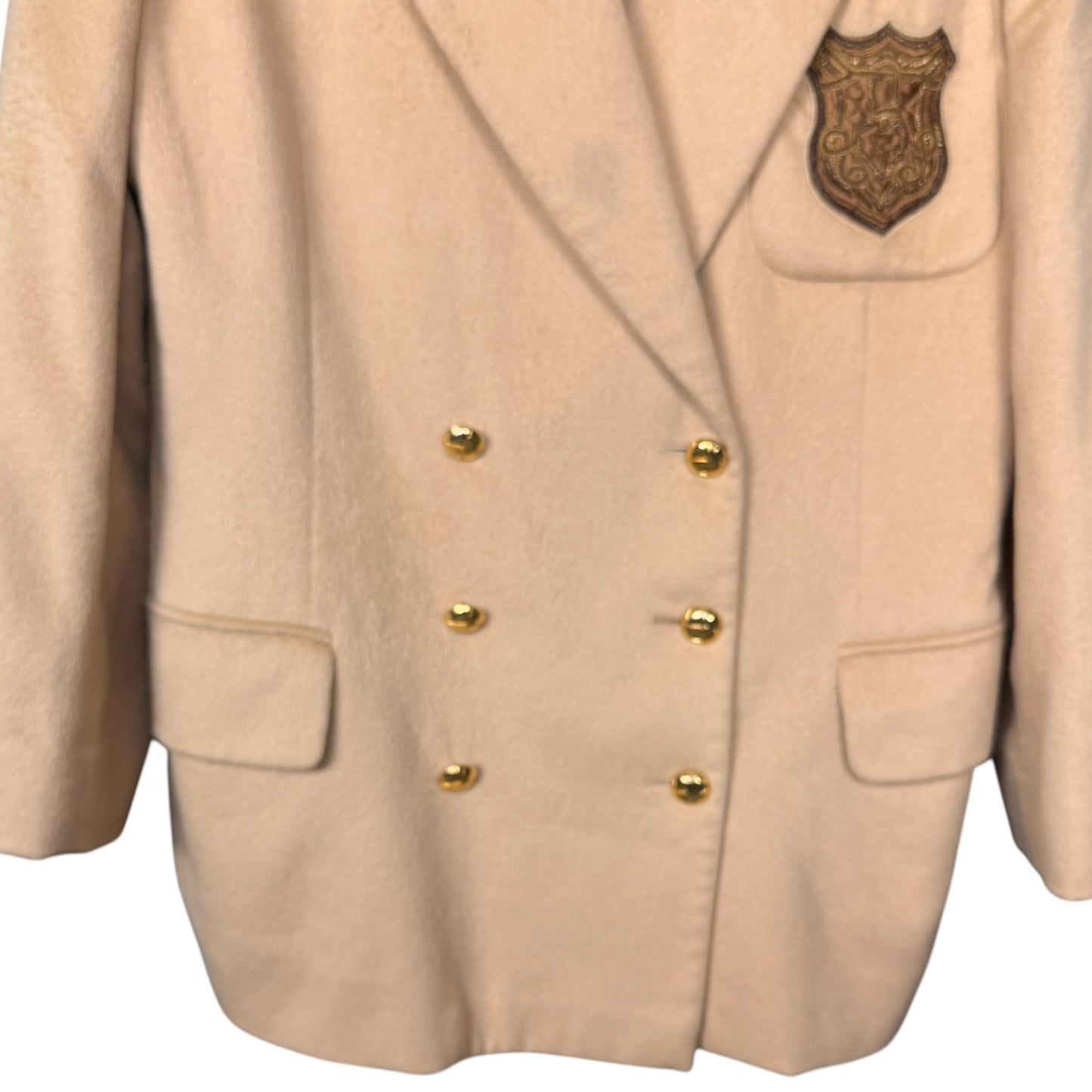 Escada Margaretha Ley Angora Wool Double Breasted EU 44 Crest Blazer Vintage L