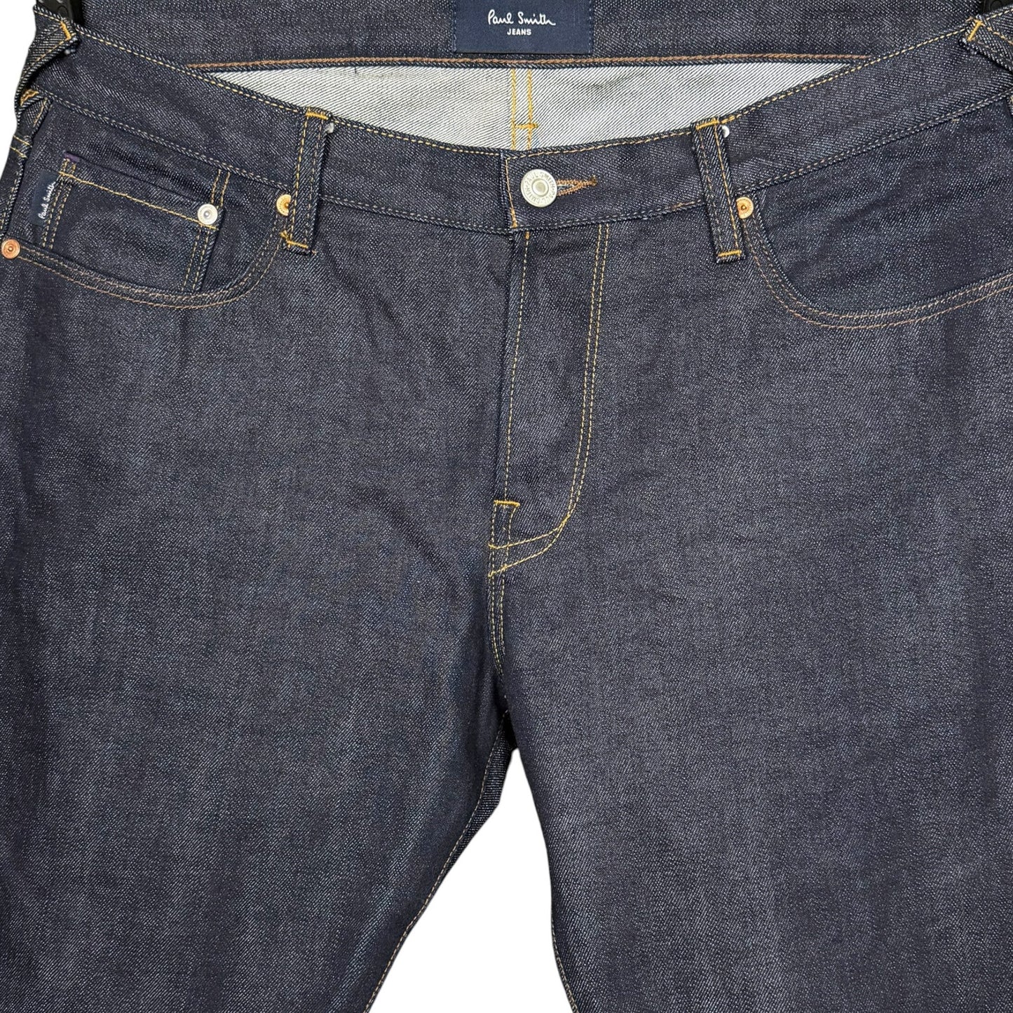 Paul Smith Jeans W36 Blue Dark Denim Slim Straight Selvedge Raw Indigo Casual