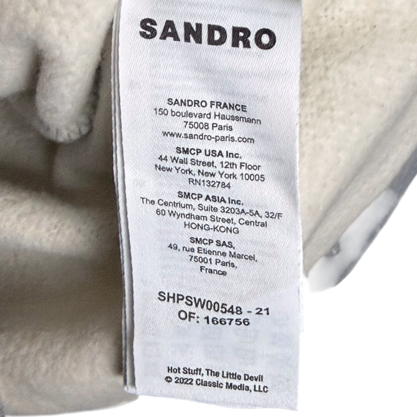 Sandro Paris Hot Stuff Little Devil Embroidered Men's S Crewneck Sweatshirt NWT