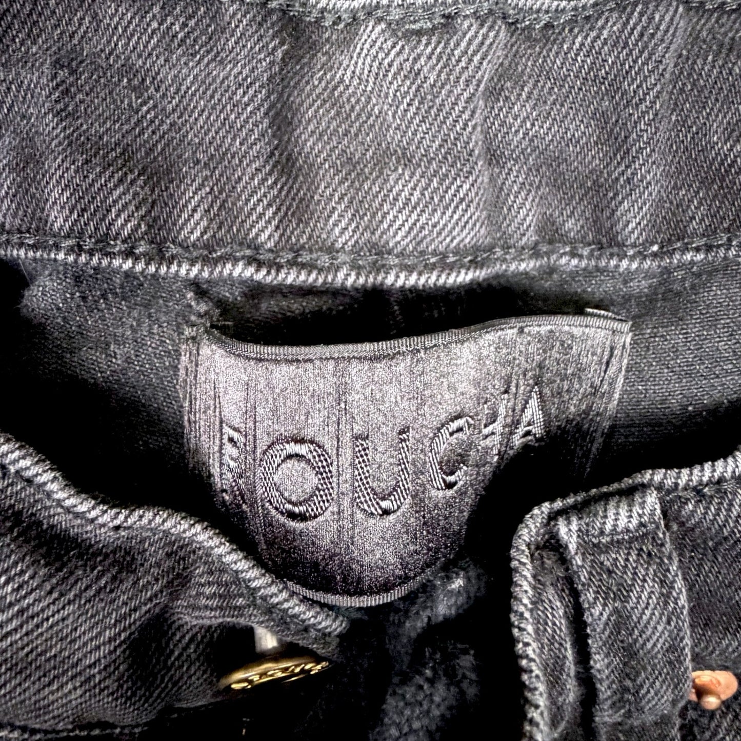 Roucha Dessau Washed Black Wide Leg Crop Denim BB Medium 6-8 Cropped Jeans Pants