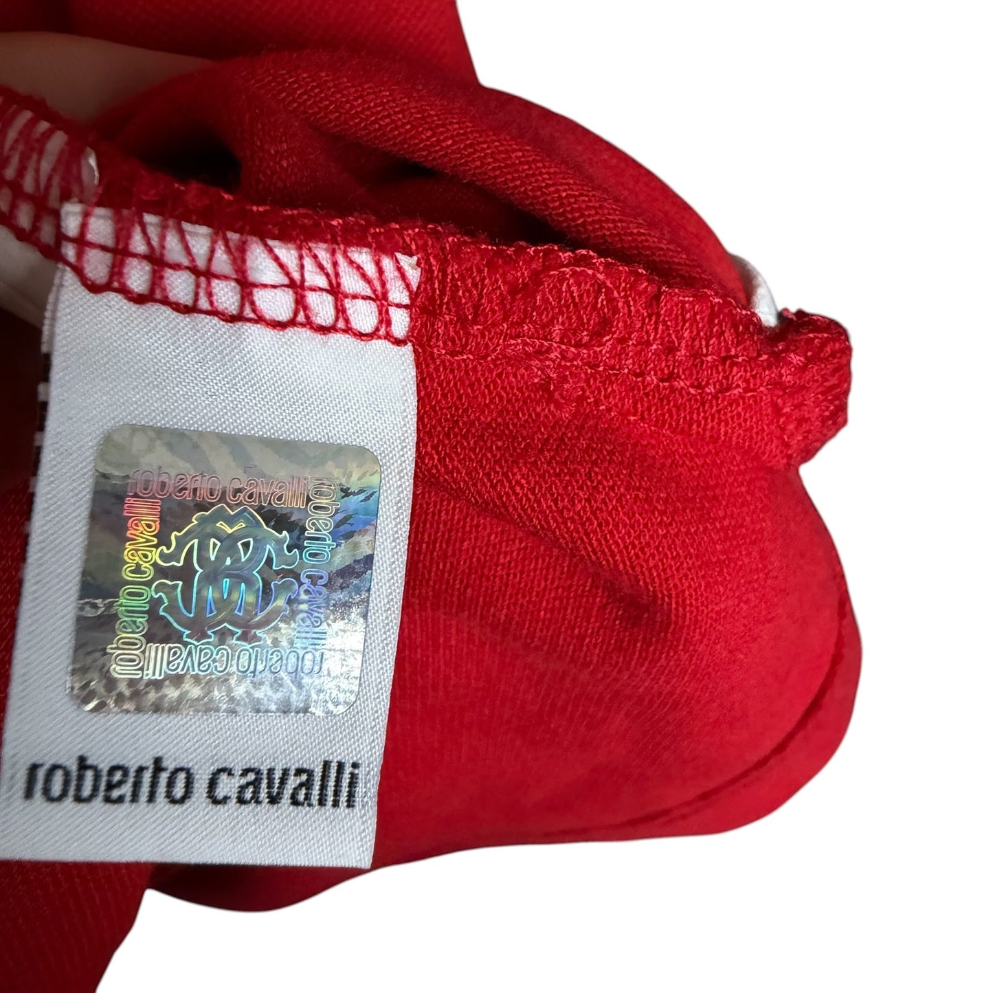 Cavalli Class Men's XL Red Embroidered Logo Polo Shirt Casual Preppy Luxury