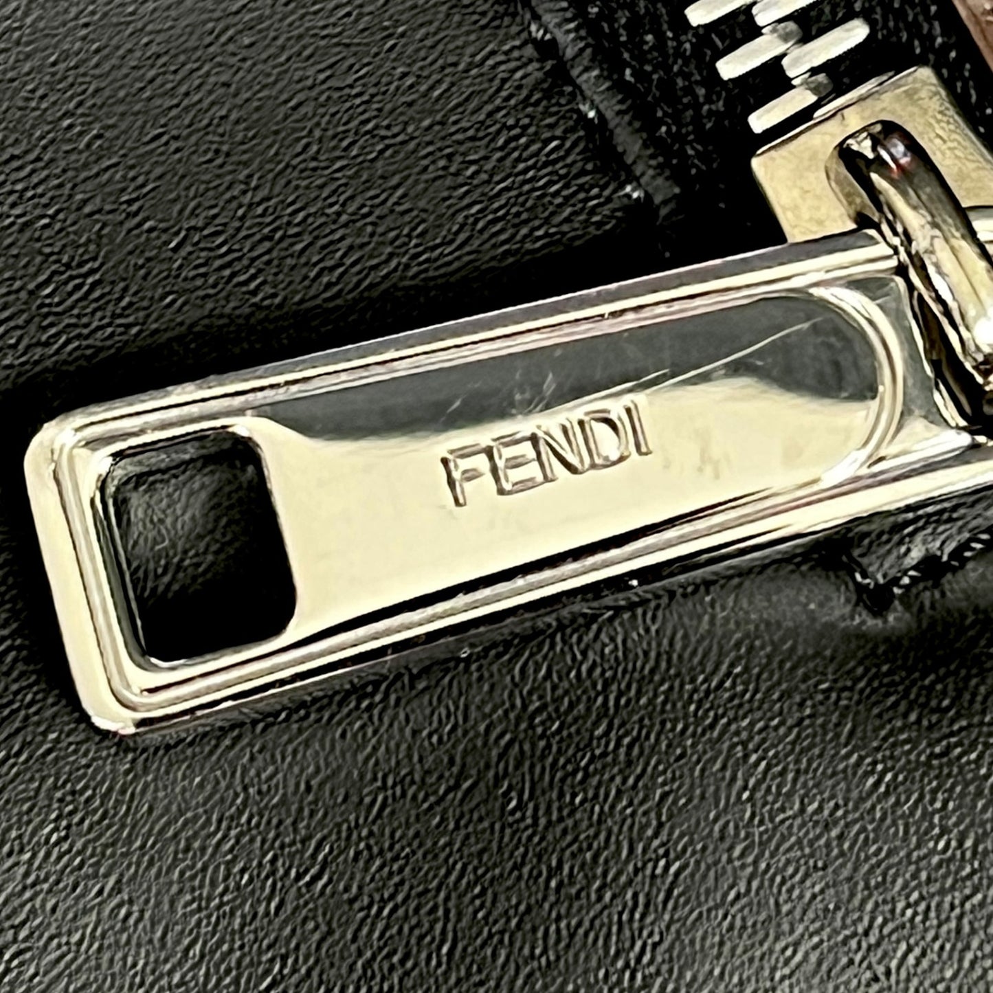 Fendi Diagonal Wrist Clutch Brown FF Zucca Logo Black Trim Luxury $1,250