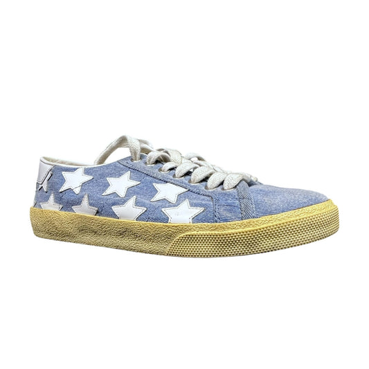 Saint Laurent EU 37 US 7 Denim White Star Court Classic Sneakers $780 Retail