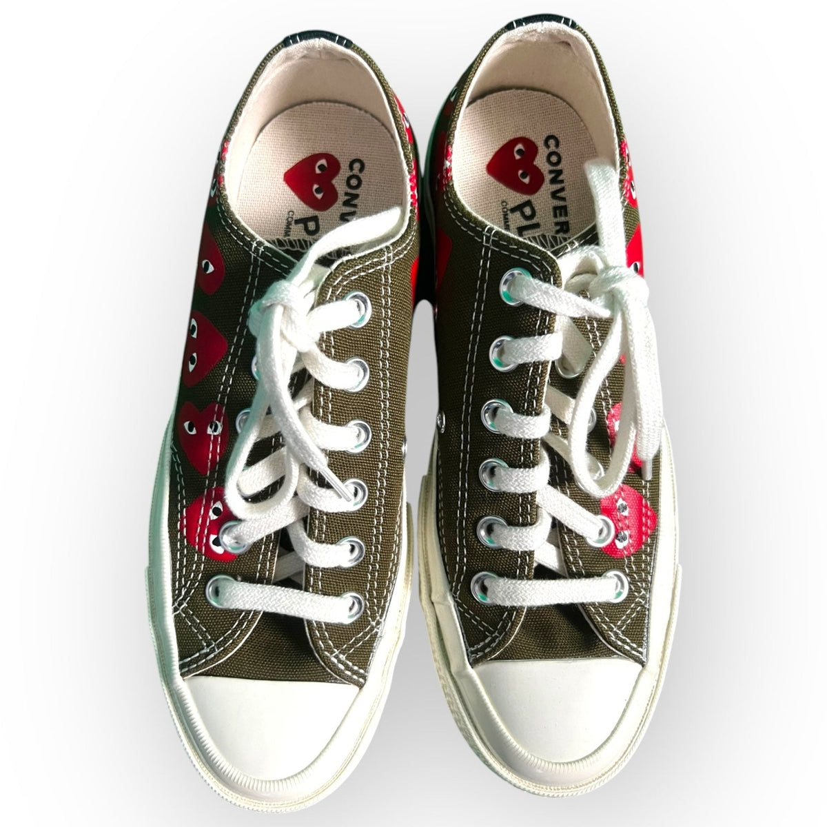 Comme des Garcons PLAY Converse Chuck 70 Low Brown Red Heart Sneakers W7 NWOB