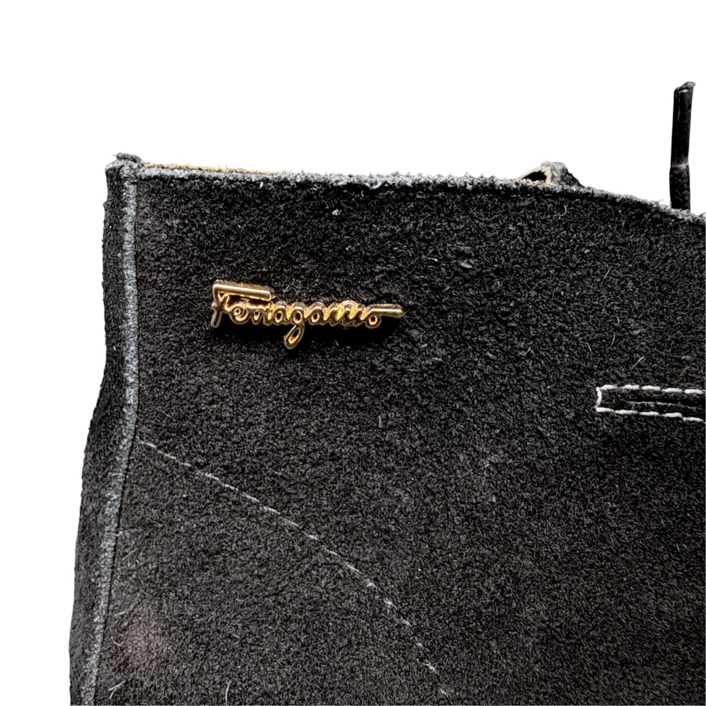 Salvatore Ferragamo Black Suede Leather Chukka Boots Men's EU 42 US 9 Luxury